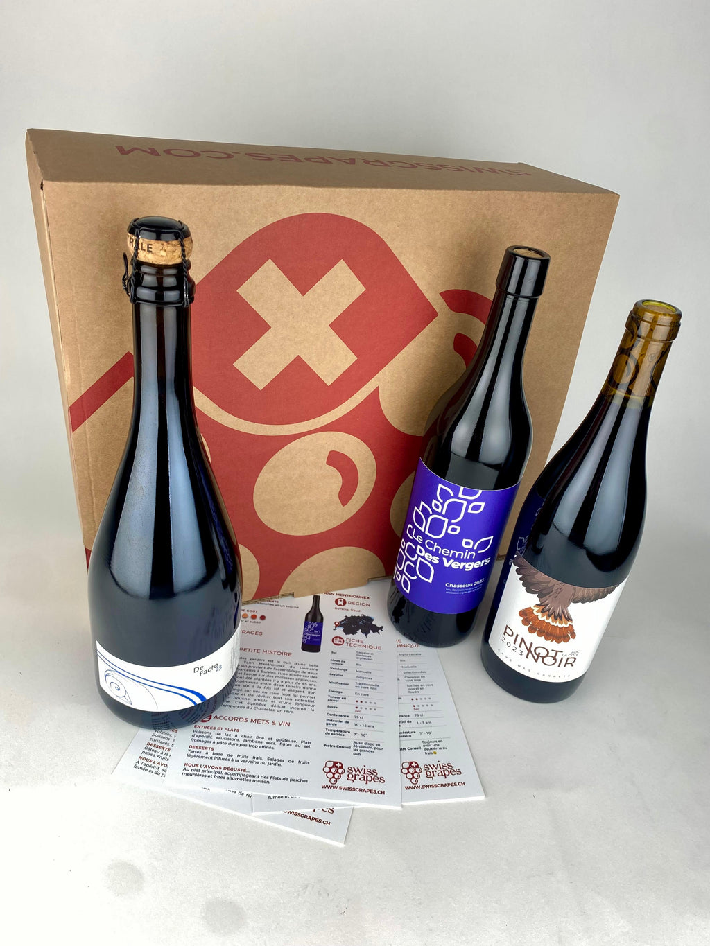 Drei grosse Schweizer Rotweine <br>GESCHENKBOX 3 FLASCHEN